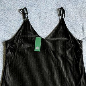 Corduroy black mini dress